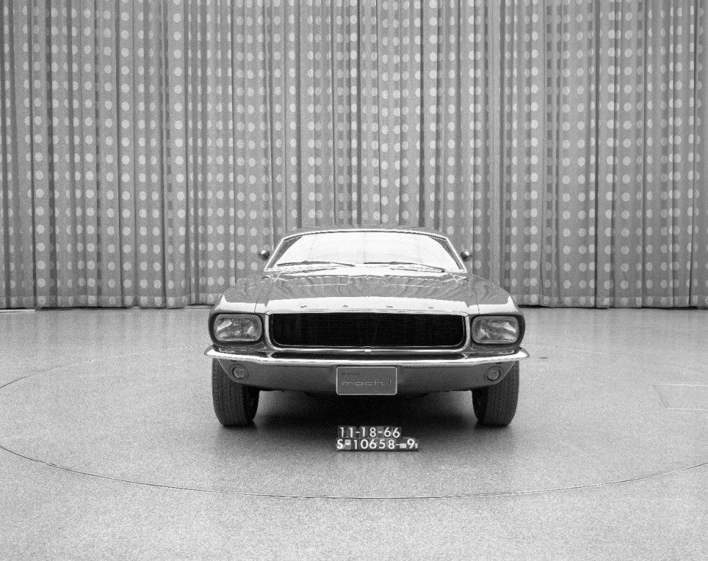 Front view of the Mustang Mach I concept with oval headlights similar to those used on the first design model of what would become the 1965 Mustang. (Courtesy of Ford Motor Company)