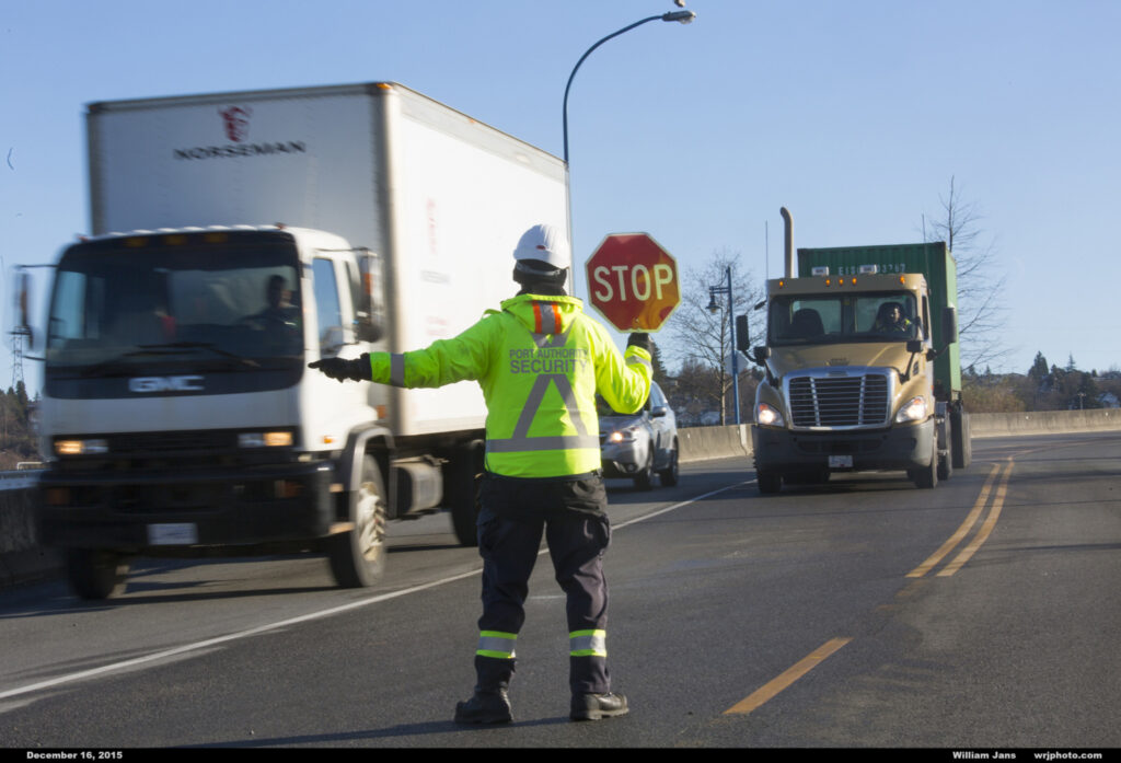 Picture of a flagger at Port of Vancouver