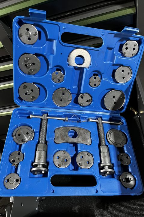orion motor tech 24pcs heavy duty disc brake piston caliper compressor rewind tool set and wind back tool kit for brake pad replacement reset, fits most american, european, japanese autos
