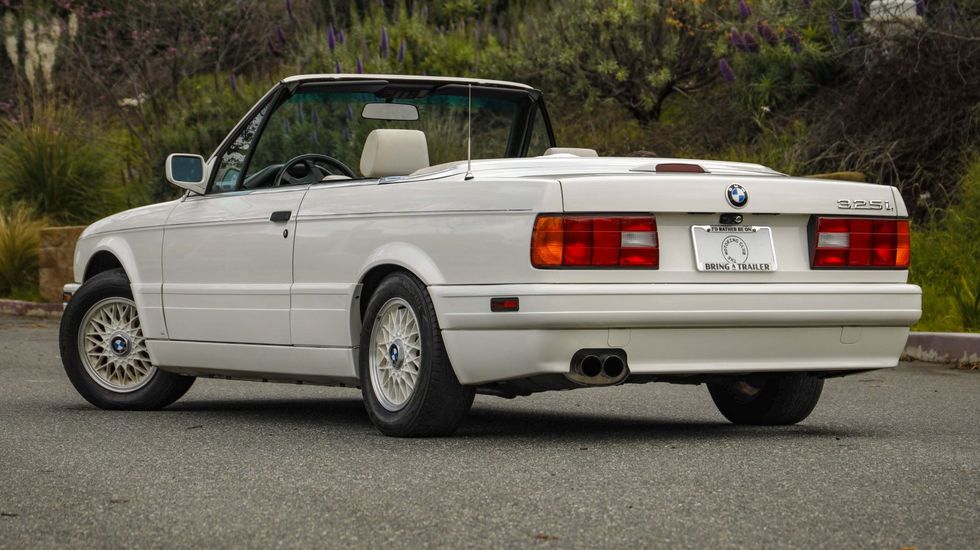 1991 bmw 325i convertible with special appearance package rear white
